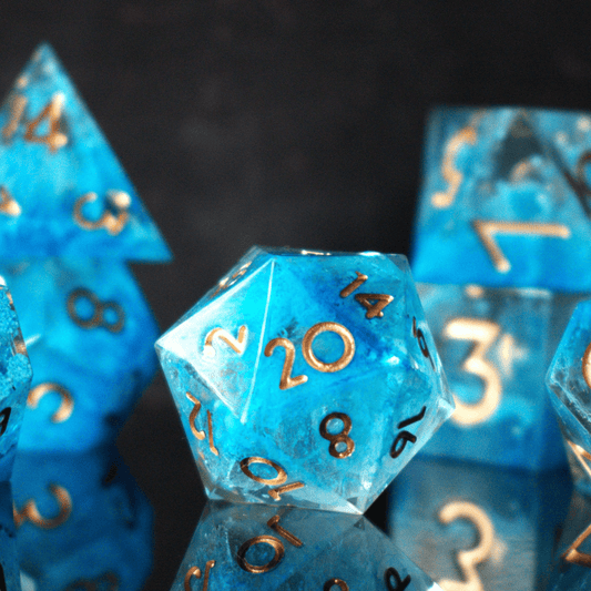 Shape of Water Sharp-Edged Resin Dice Set - 