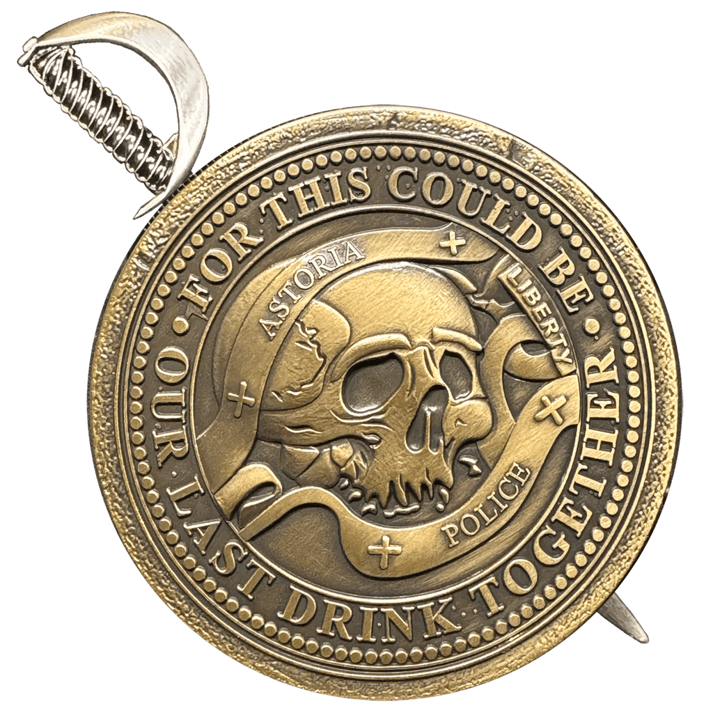 BL17-019 Goonies Never Say Die One Eyed Willy Shield with removable Sword Challenge Coin Set - 