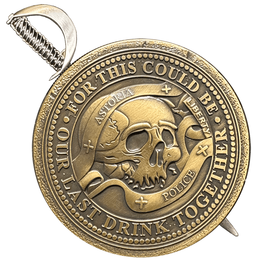 BL17-019 Goonies Never Say Die One Eyed Willy Shield with removable Sword Challenge Coin Set - 