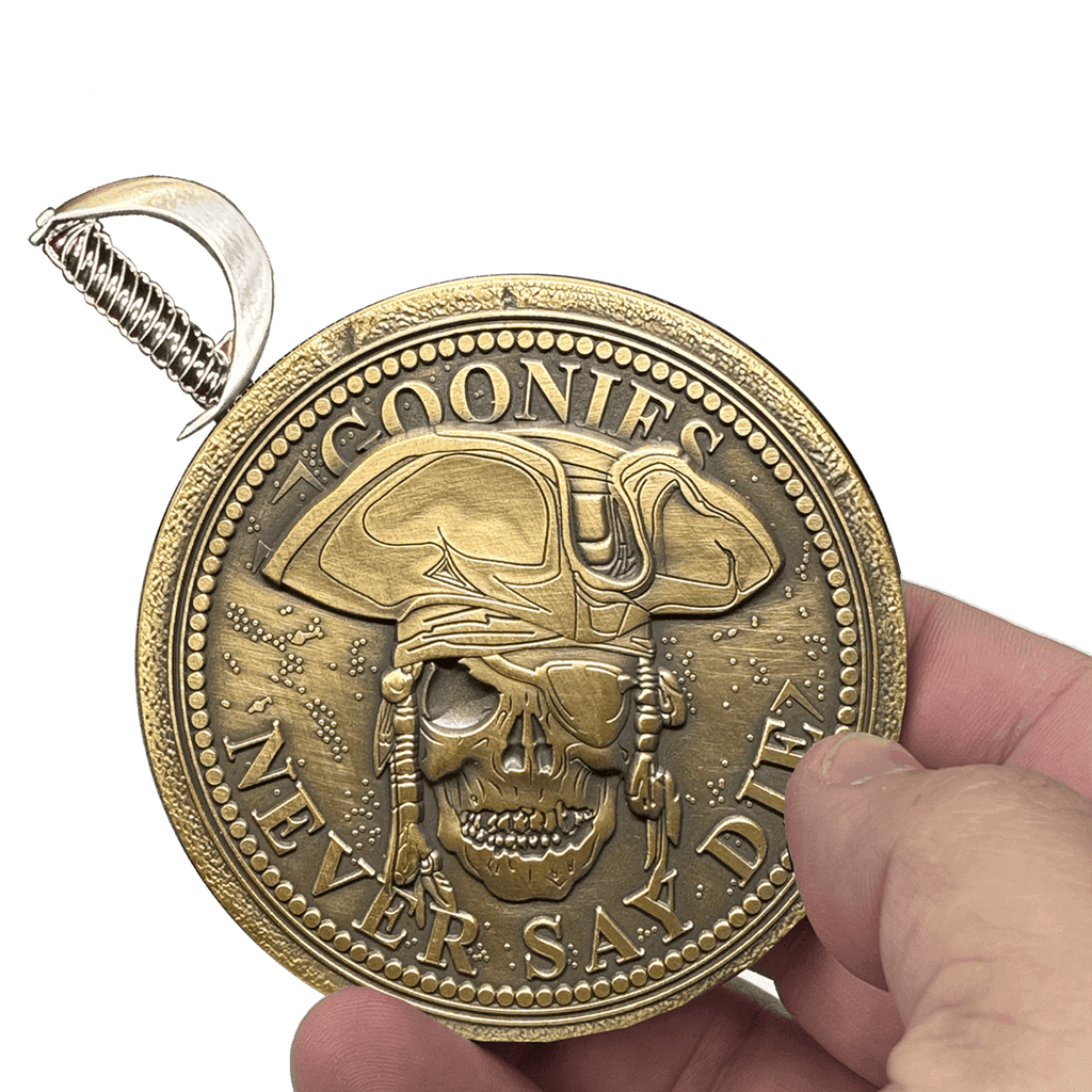 BL17-019 Goonies Never Say Die One Eyed Willy Shield with removable Sword Challenge Coin Set - 