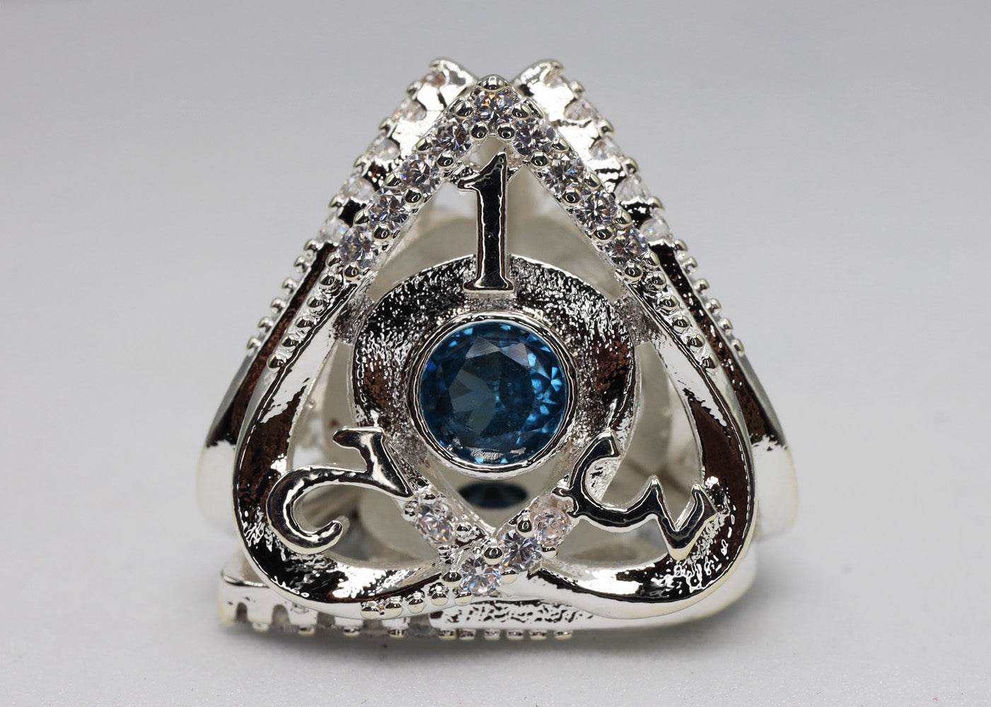 Hollow Hearts: Jeweled Sterling Silver - Premium RPG Metal Dice Set - 