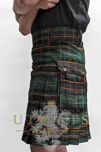 Standard Irish Black Tartan Utility Kilt - 30 / 22