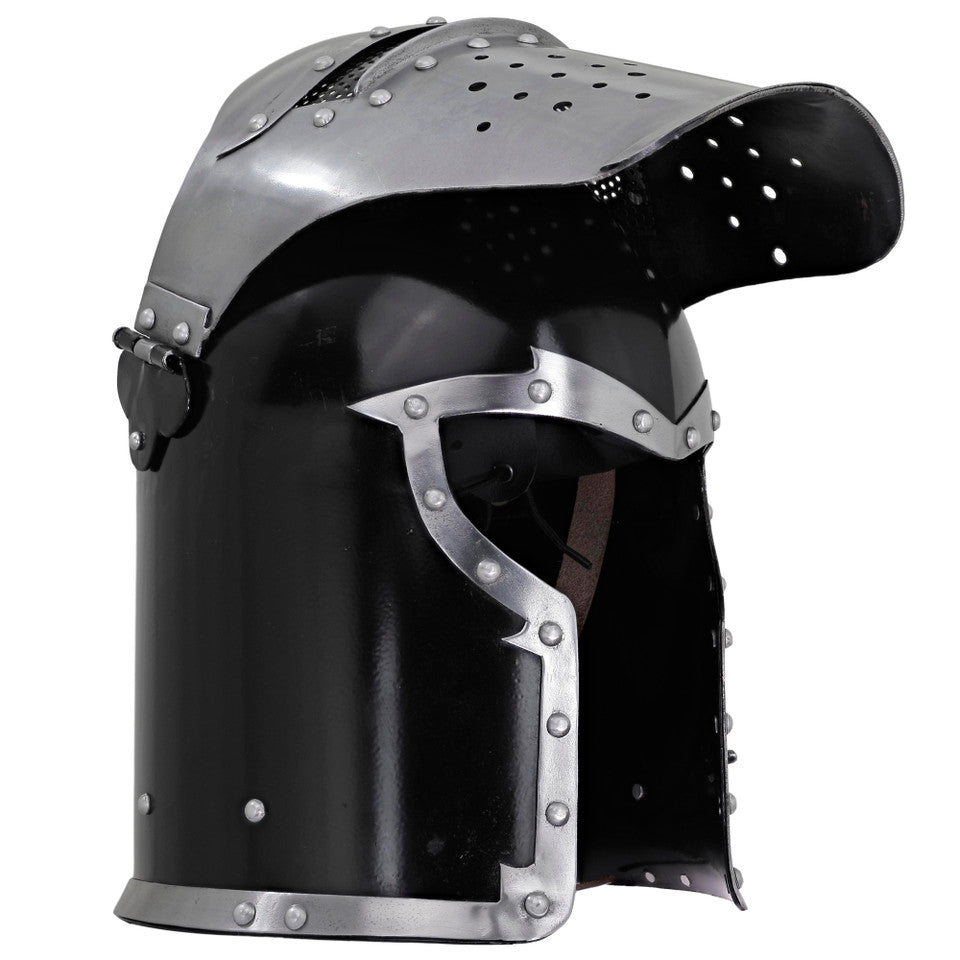 Siege Sentinel Dual Tone Visored Barbuta Helmet-1