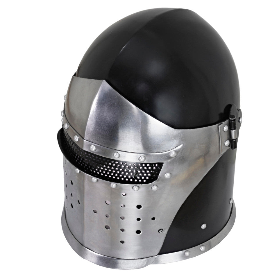 Siege Sentinel Dual Tone Visored Barbuta Helmet-2