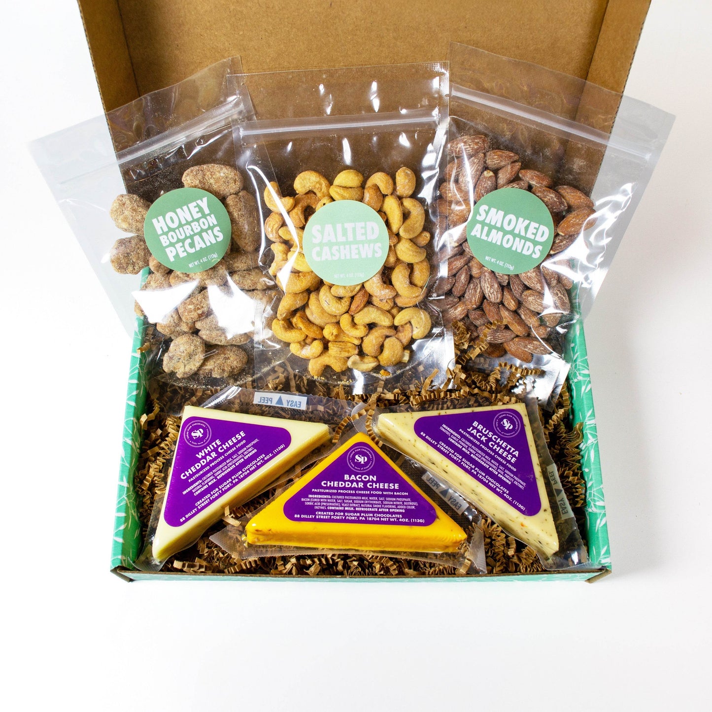 Signature Nuts and Cheese Box – 6 Gourmet Snacks | Premium Flavored Nuts & Cheeses - 