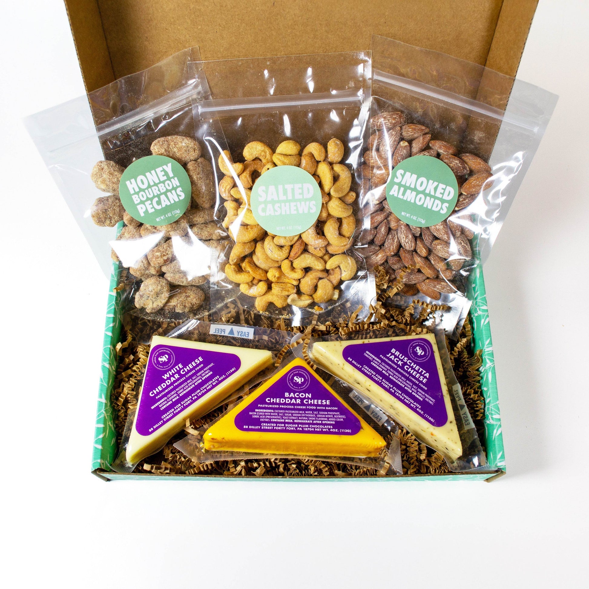 Signature Nuts and Cheese Box – 6 Gourmet Snacks | Premium Flavored Nuts & Cheeses - 