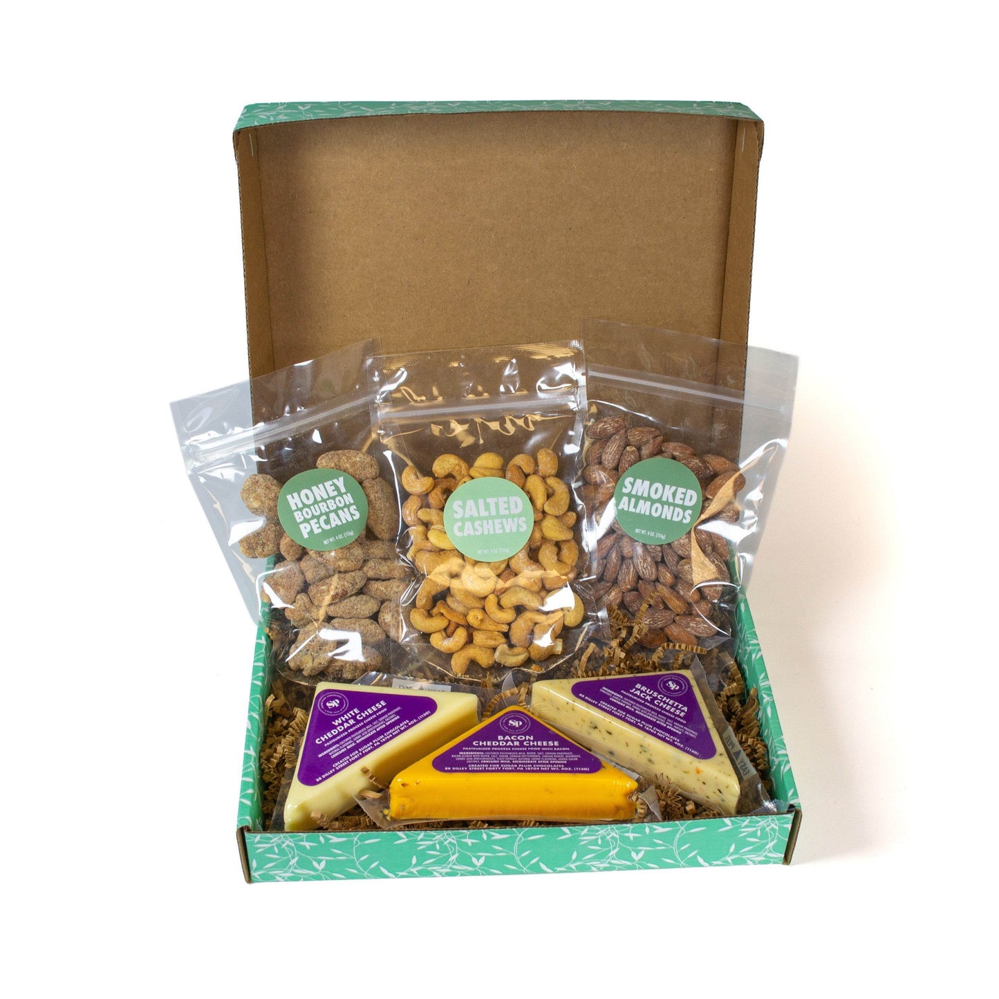 Signature Nuts and Cheese Box – 6 Gourmet Snacks | Premium Flavored Nuts & Cheeses - 