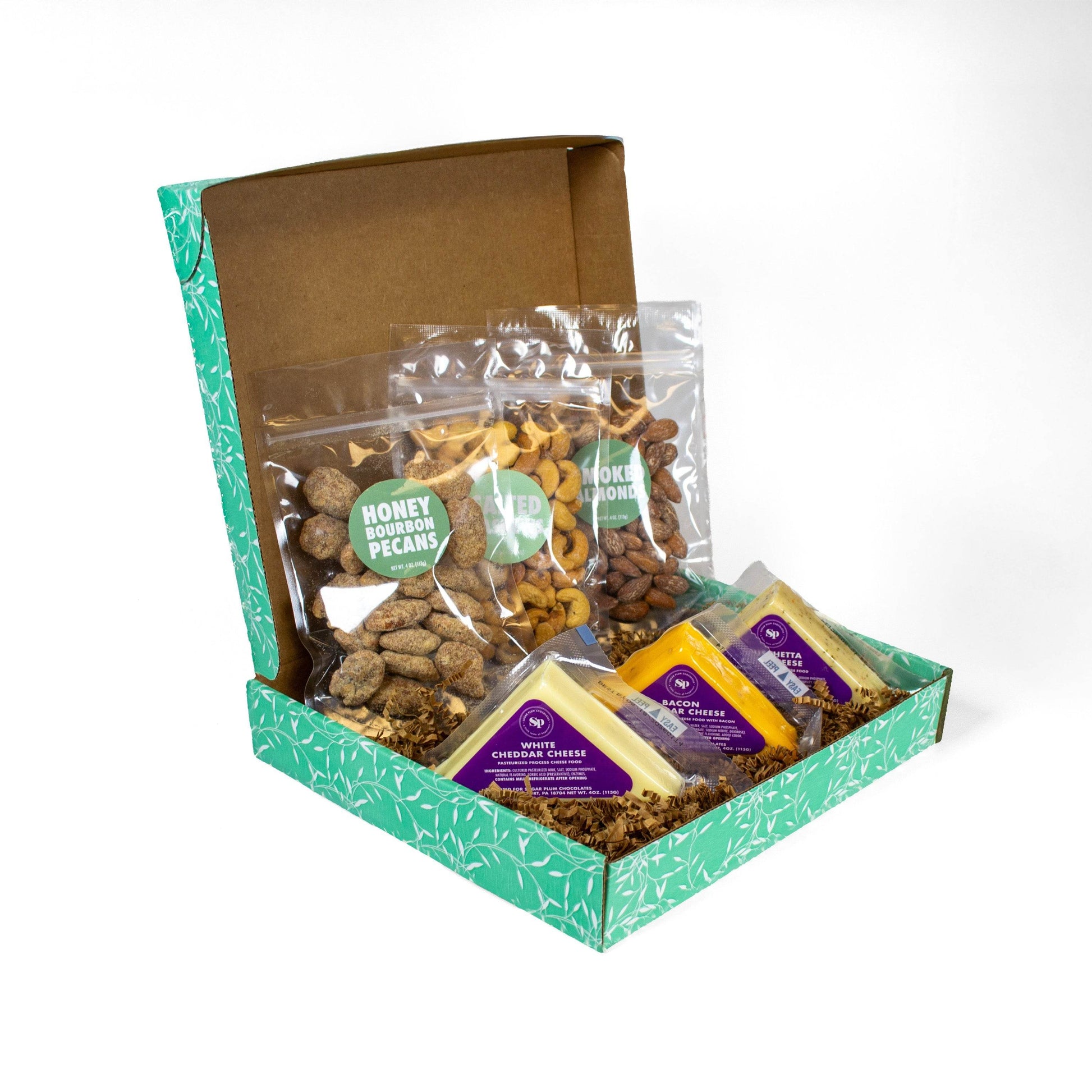 Signature Nuts and Cheese Box – 6 Gourmet Snacks | Premium Flavored Nuts & Cheeses - 