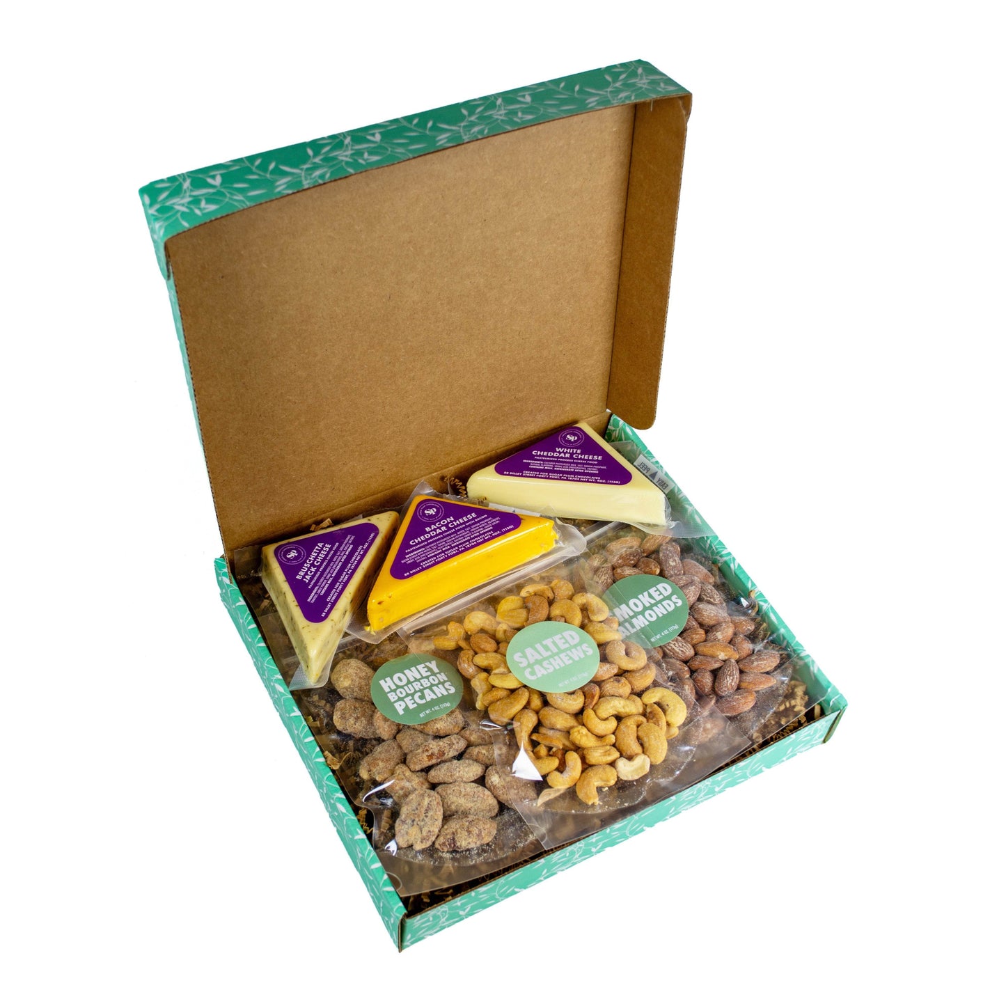 Signature Nuts and Cheese Box – 6 Gourmet Snacks | Premium Flavored Nuts & Cheeses - 