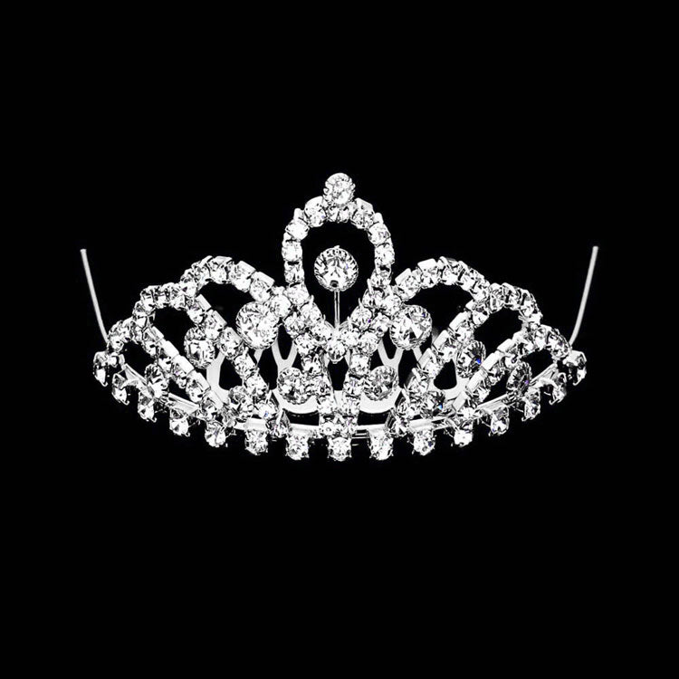 Mini Crystal Rhinestone Pave Princess Tiara