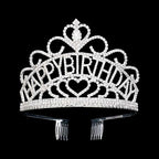 Rhinestone Paved HAPPY BIRTHDAY Message Princess Tiara
