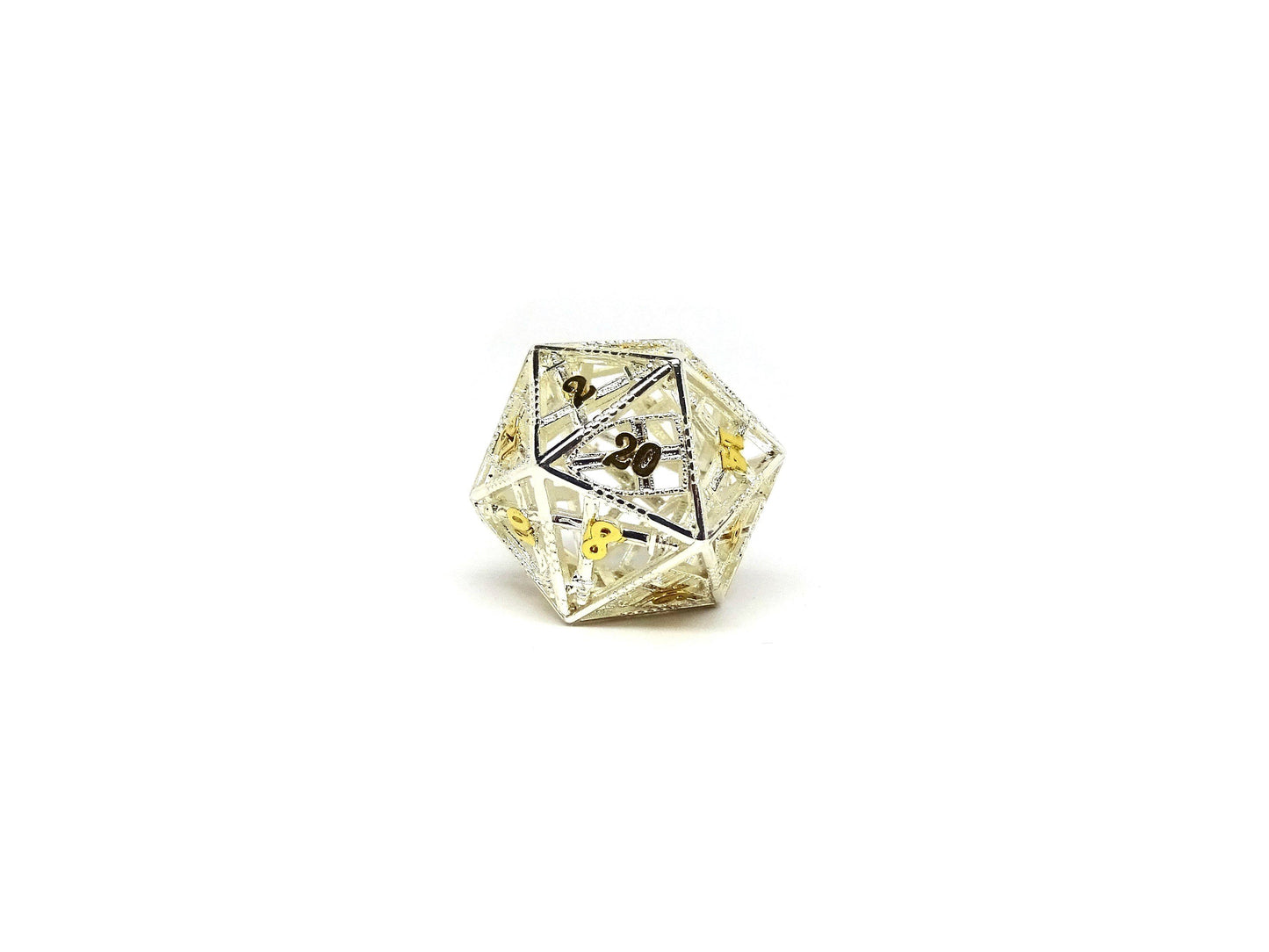 Dés creux de rétribution divine - Argent D20