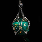 Dwarf Artisan - Emerald Gemstone DND Dice Set + Gold Numbers