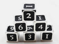 6 piece Metal D6's - Black and Silver - 