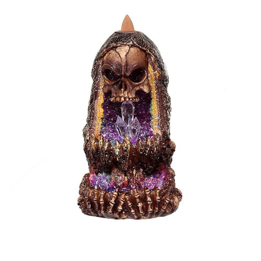 Skull and Crystal Cave Backflow Burner - 