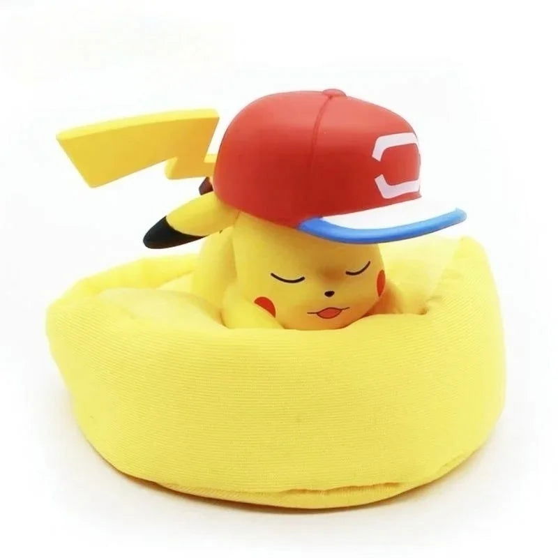 Sleeping Pokemon Anime Figurines, Pikachu Bulbasaur Psyduck Charmander