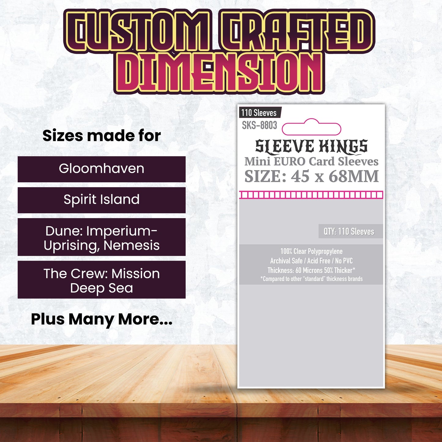 Sleeve Kings Mini Euro Card Sleeves (45x68mm) - 110 Pack, -SKS-8803