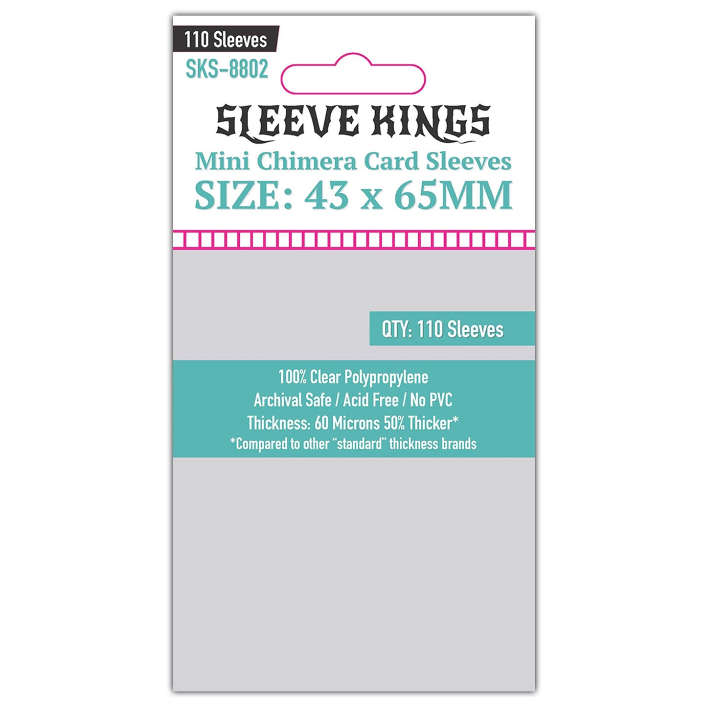 "Mini Chimera" Game Card Sleeves (43x65mm) 110 Pack, 60 Micron, SKS-8802