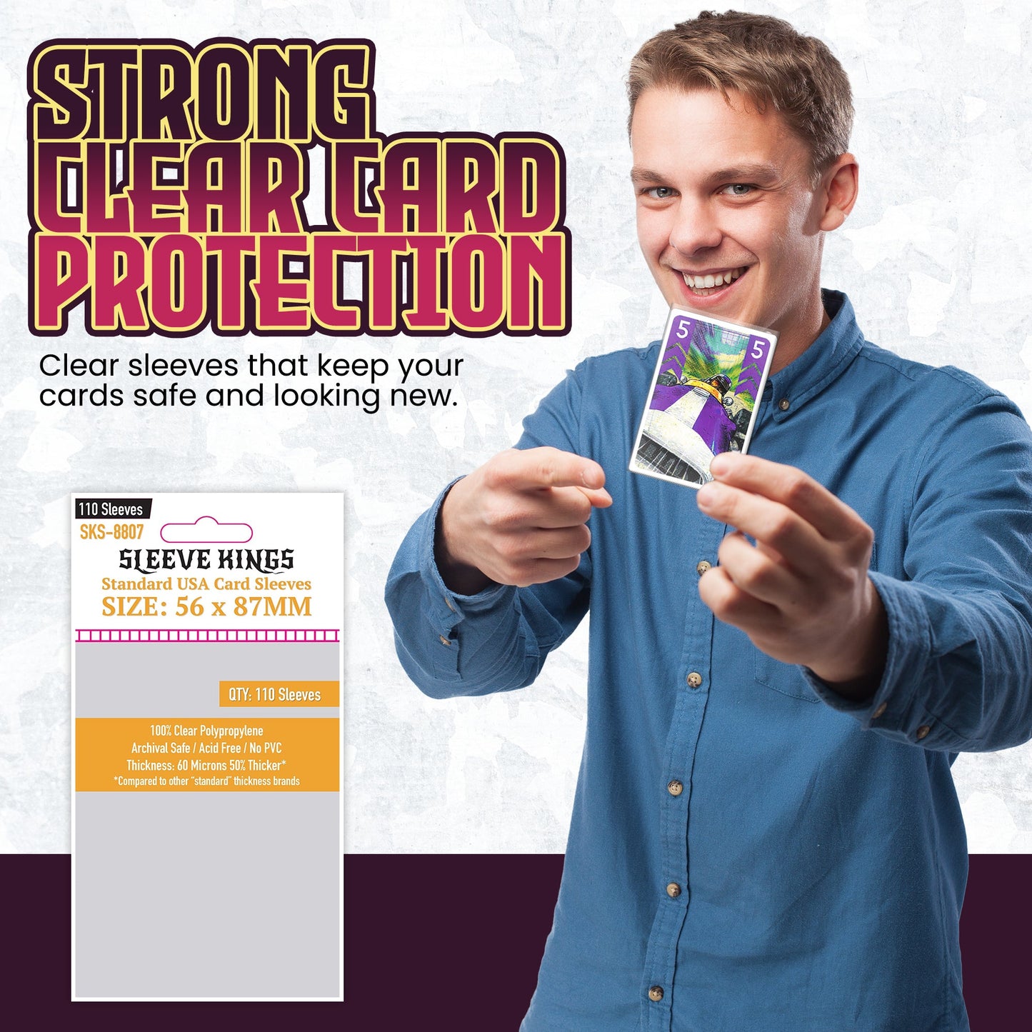 Sleeve Kings Standard USA Card Sleeves (56x87mm) - 110 Pack, SKS-8807