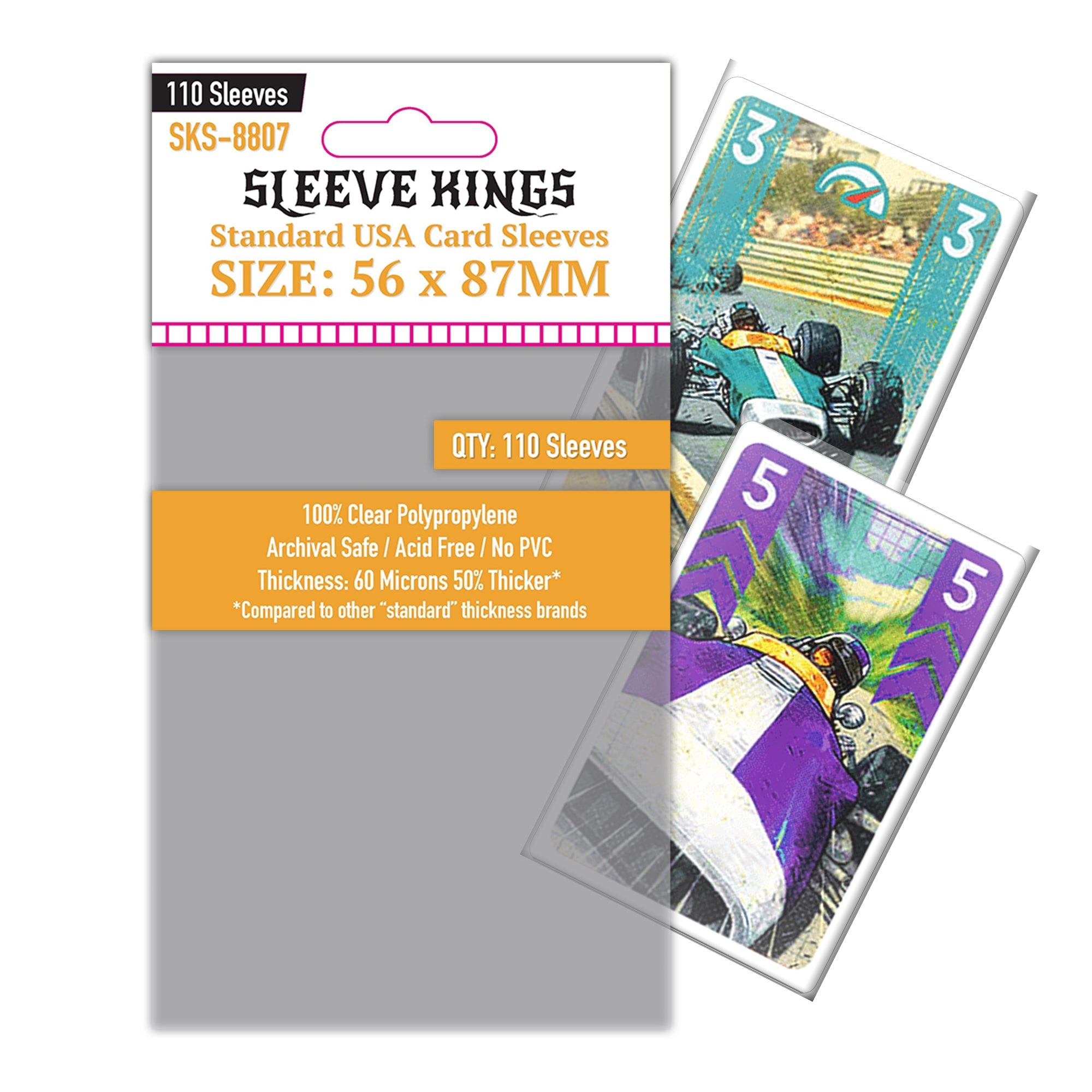 Sleeve Kings Standard USA Card Sleeves (56x87mm) - 110 Pack, SKS-8807