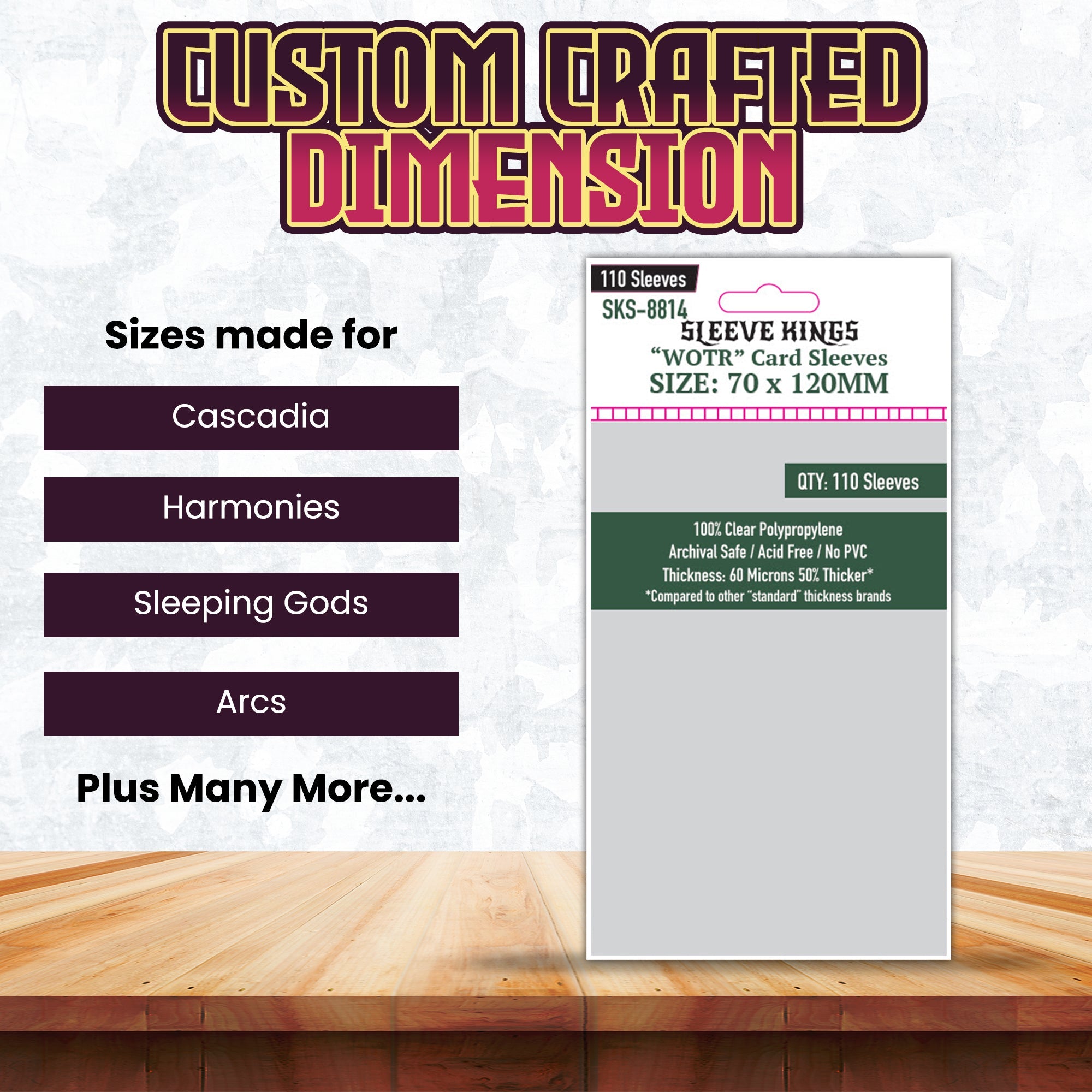 "WOTR" Card Sleeves (70x120mm) 110 Pack, 60 Micron, SKS-8814