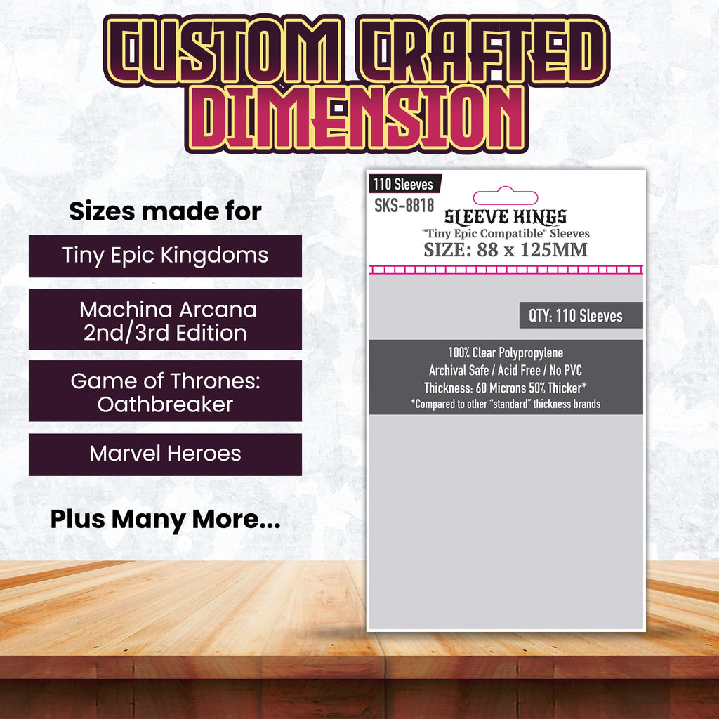 "Tiny Epic" Compatible Card Sleeves (88x125mm) 110 Pack, 60 Micron, SKS-8818
