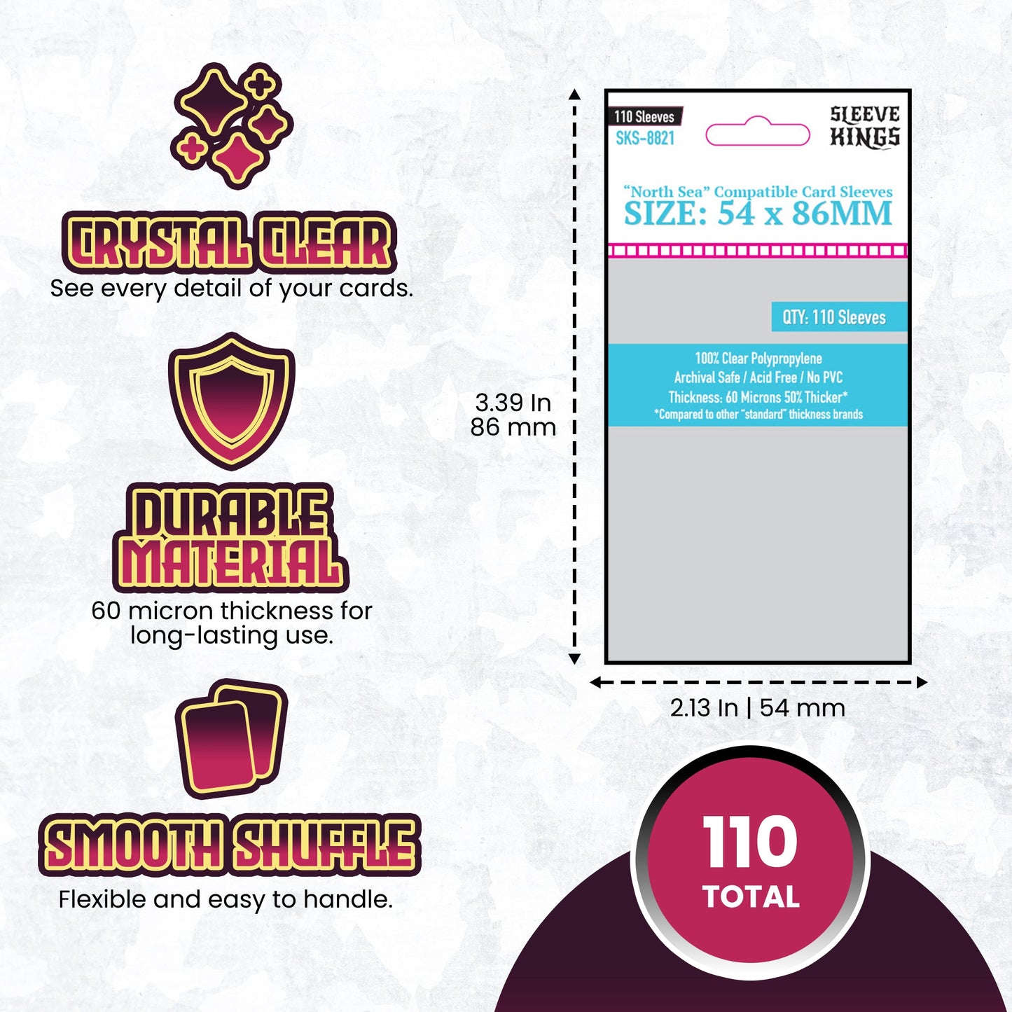 "North Sea / Garphill Games" Sleeves (54x86mm) -110 Pack, 60 Microns SKS-8821