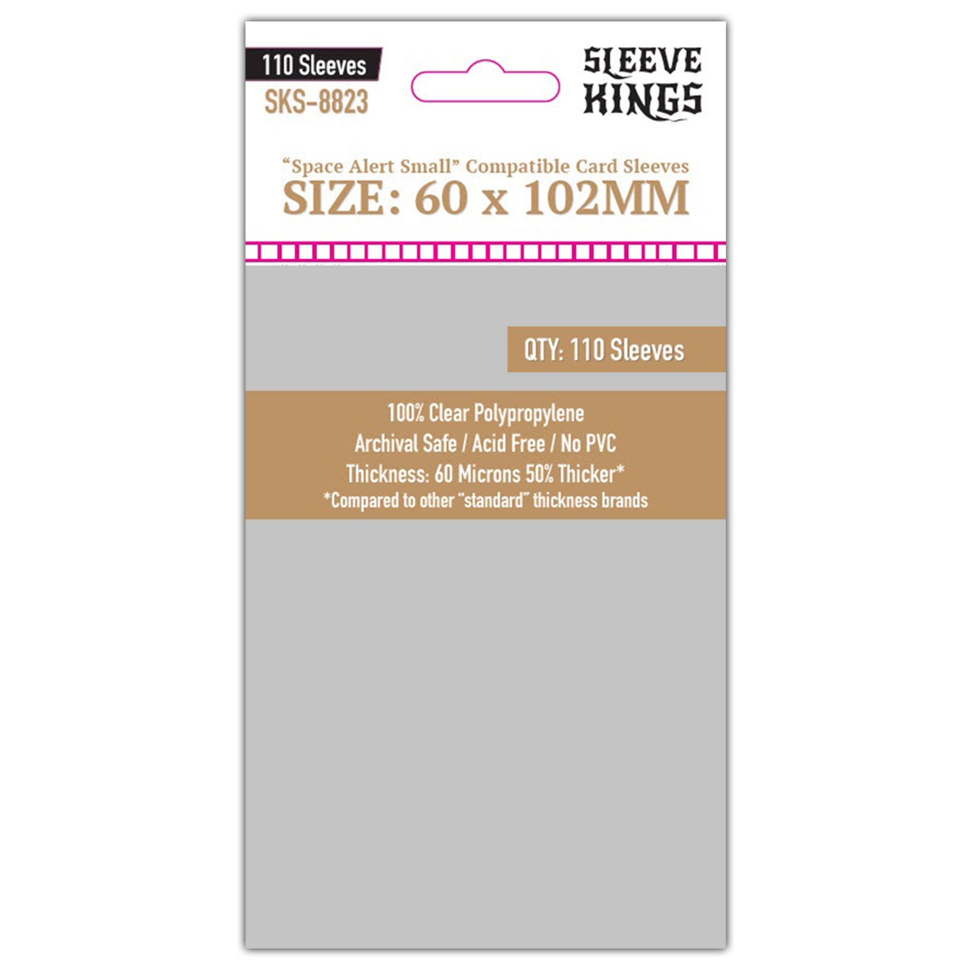 "Space Alert" Compatible Sleeves (60x102mm) 110 Pack, 60 Micron, SKS-8823