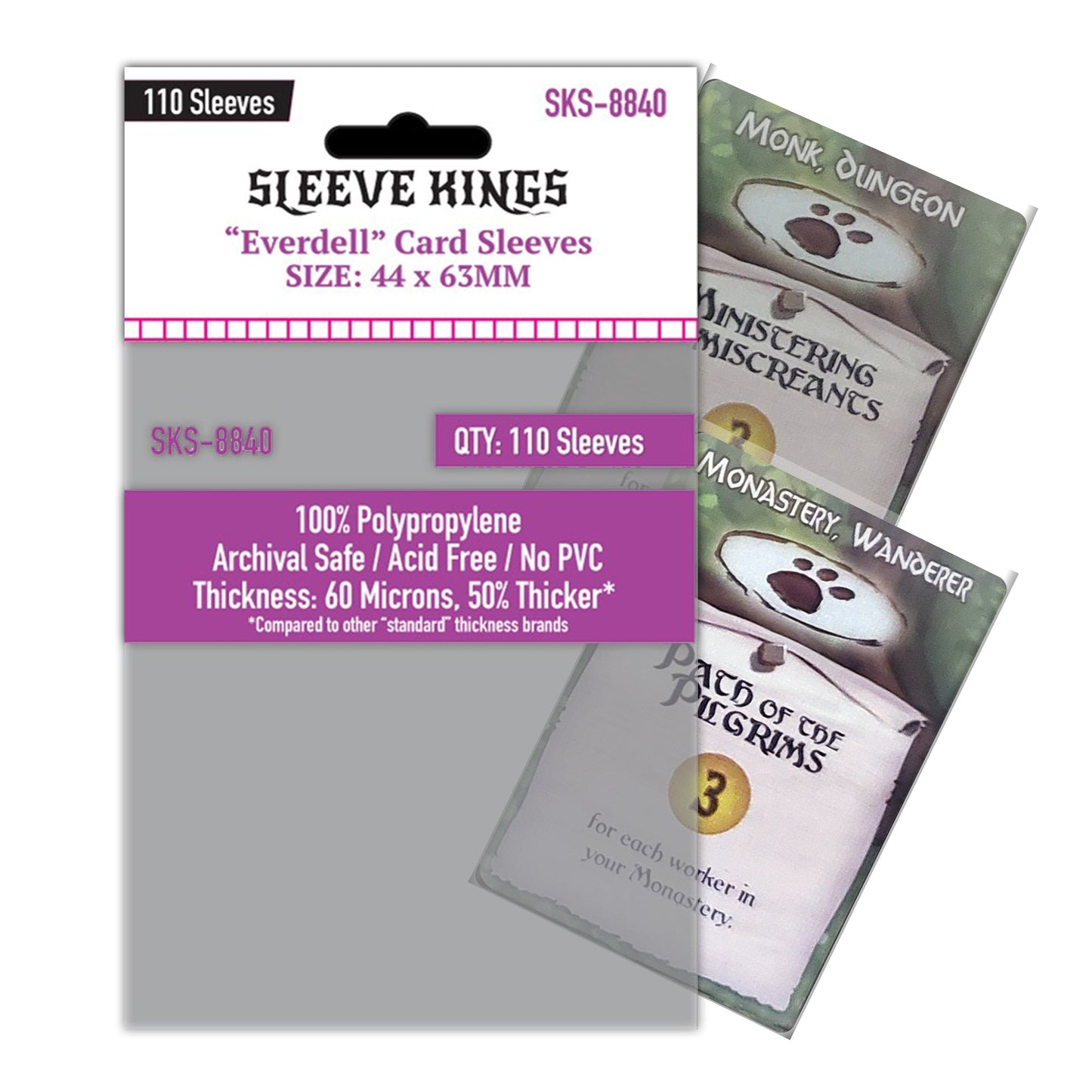 "Everdell" Compatible Mini Sleeves (44x63mm) 110 Pack, 60 Micron, SKS-8840