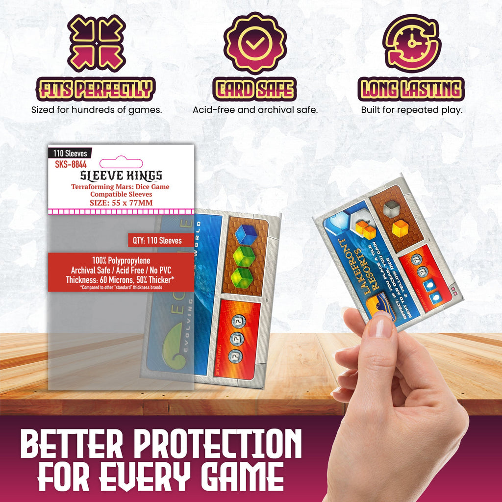 "Terraforming Mars: Dice Game" Compatible Card Sleeves (55x77mm) 110 Pack, 60 Micron, SKS-8844