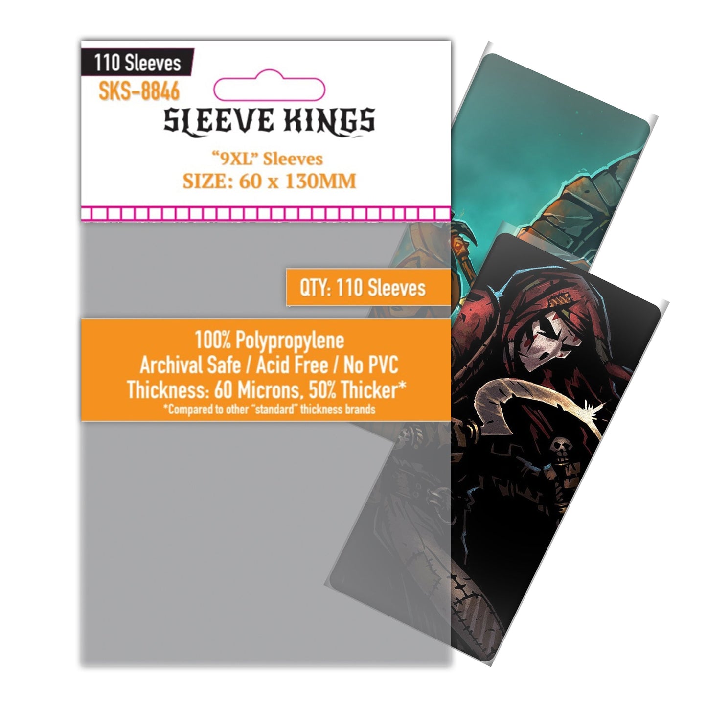 9XL Game Card Sleeves (60x130mm) 110 Pack, 60 Microns, SKS-8846