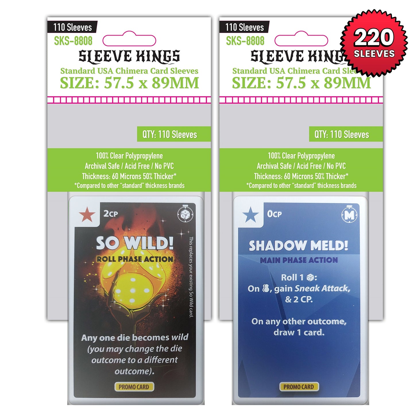 "Dice Throne: Season One" Compatible Card Sleeve Bundle (8808 X 2)