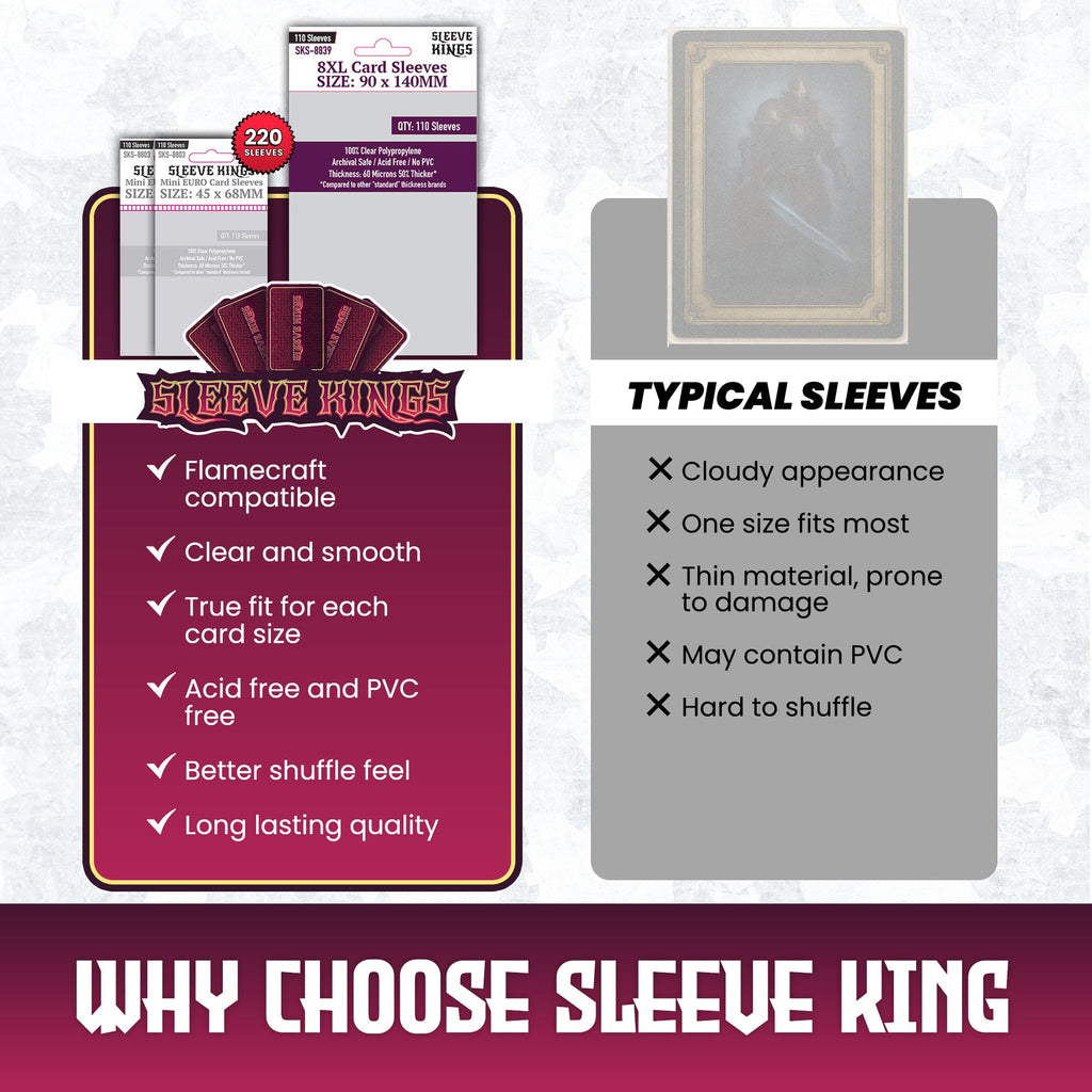 "Flamecraft" Board Game Compatible Card Sleeve Bundle (8803 X 2 + 8839 X 1)