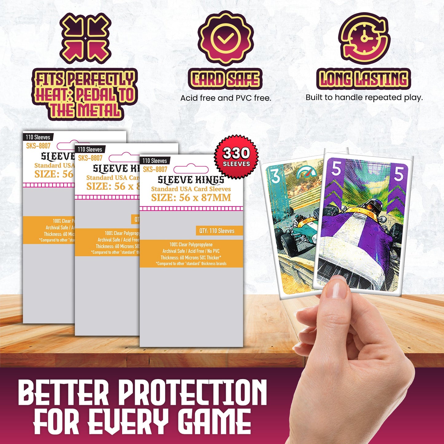 "Heat: Pedal to the Metal" Compatible Card Sleeve Bundle (8807 X 3)