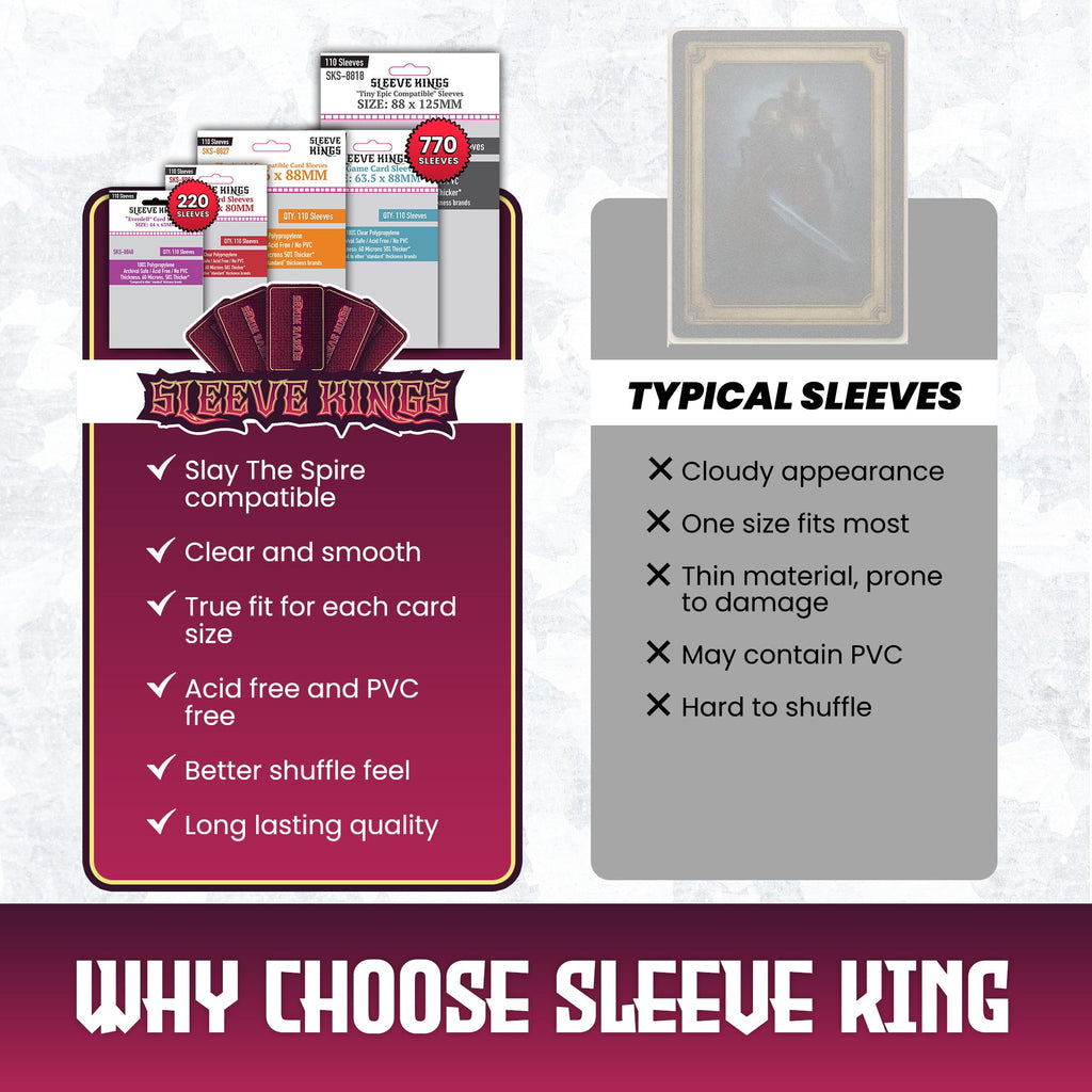 "Slay the Spire: The Board Game" Sleeve Bundle (8806 X 1 + 8810 X 7 + 8818 X 1 + 8827 X 1 + 8840 X 2)