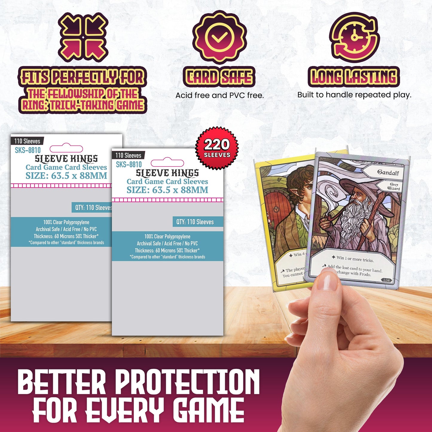 "The Fellowship of the Ring: Trick-Taking Game" Compatible Card Sleeve Bundle (8810 x 2)