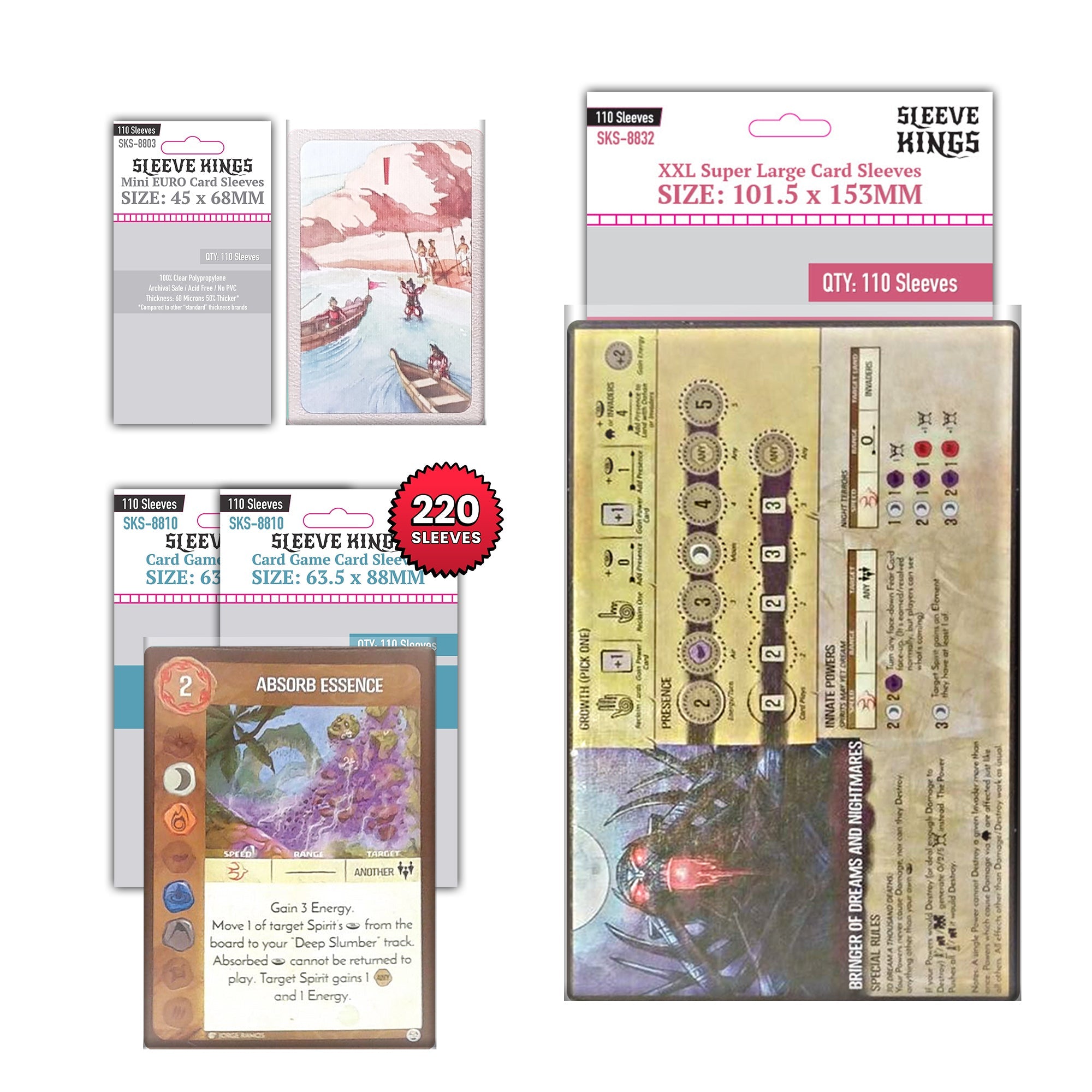 "Spirit Island" Compatible Sleeve Bundle (8803 X 1 + 8810 X 2 + 8832 X 1)