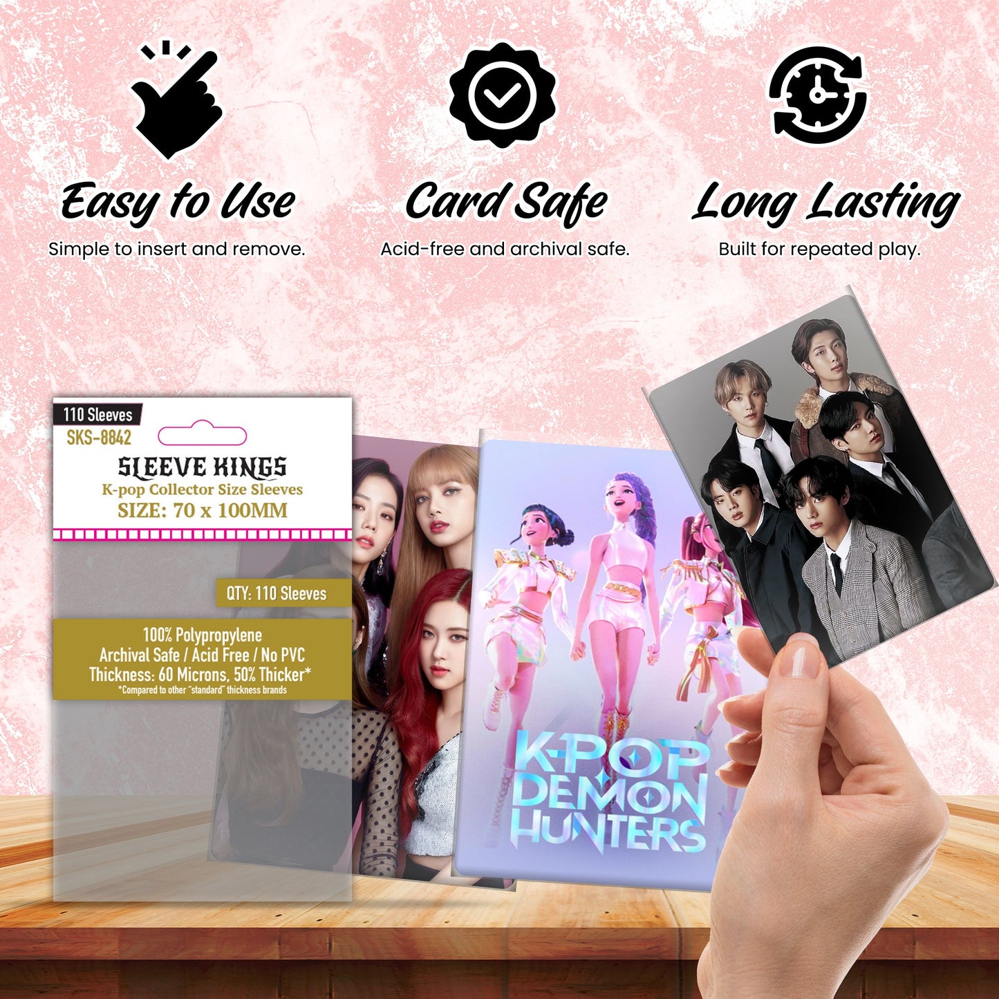 "Kpop" Collector Size Card Sleeve (70x100mm) 110 Pack, 60 Micron, SKS-8842