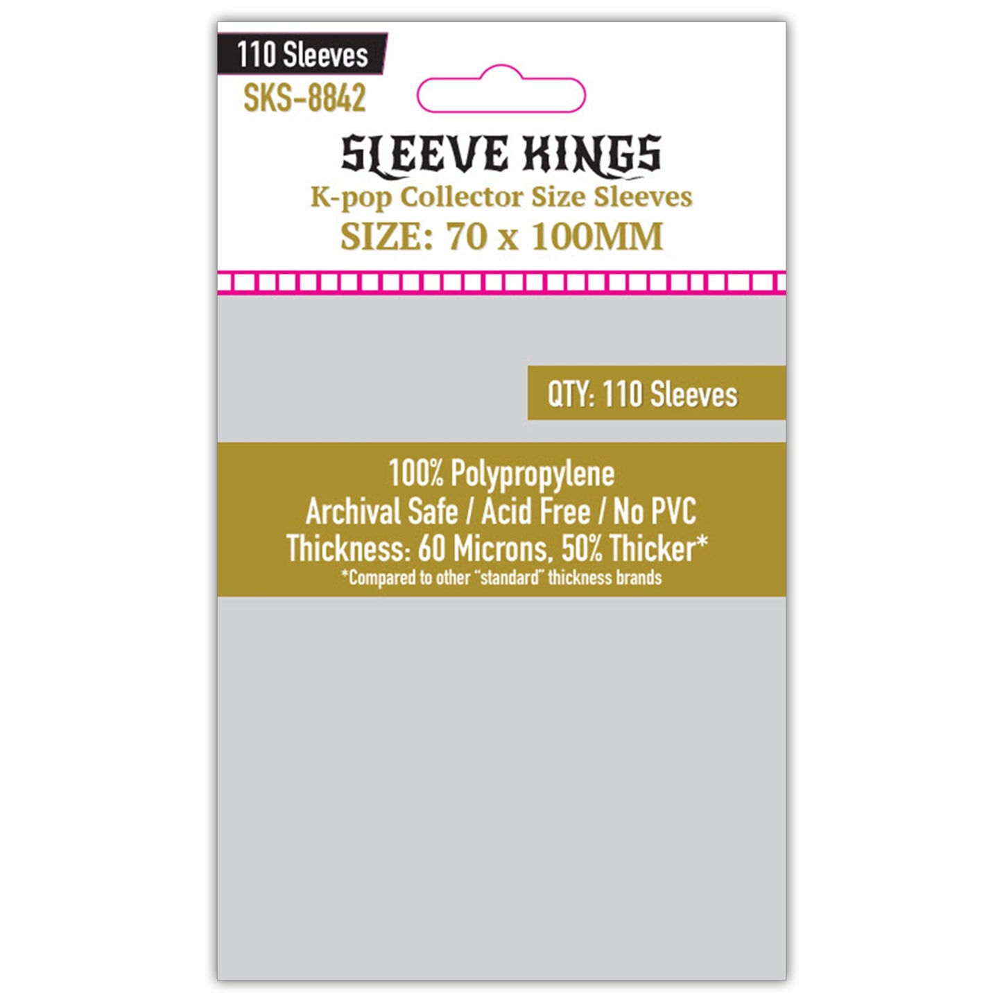"Kpop" Collector Size Card Sleeve (70x100mm) 110 Pack, 60 Micron, SKS-8842