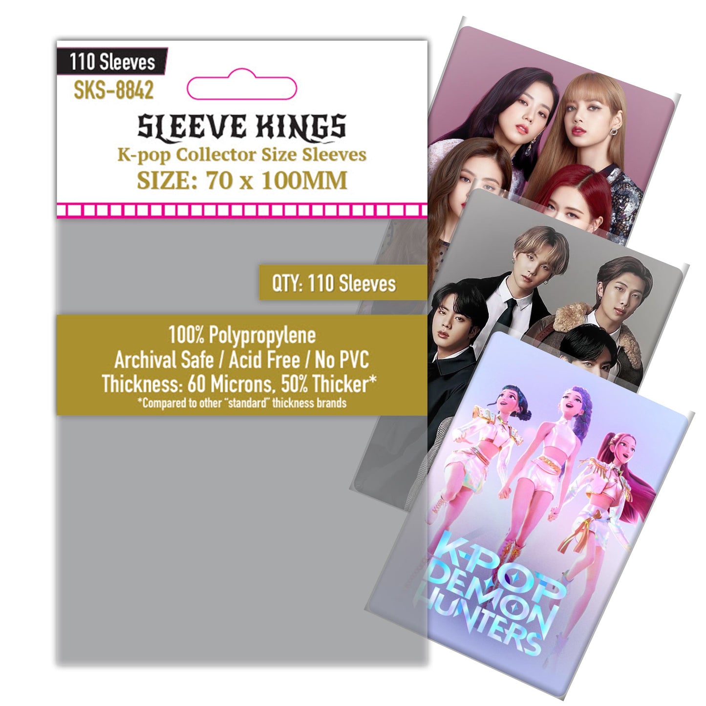 "Kpop" Collector Size Card Sleeve (70x100mm) 110 Pack, 60 Micron, SKS-8842