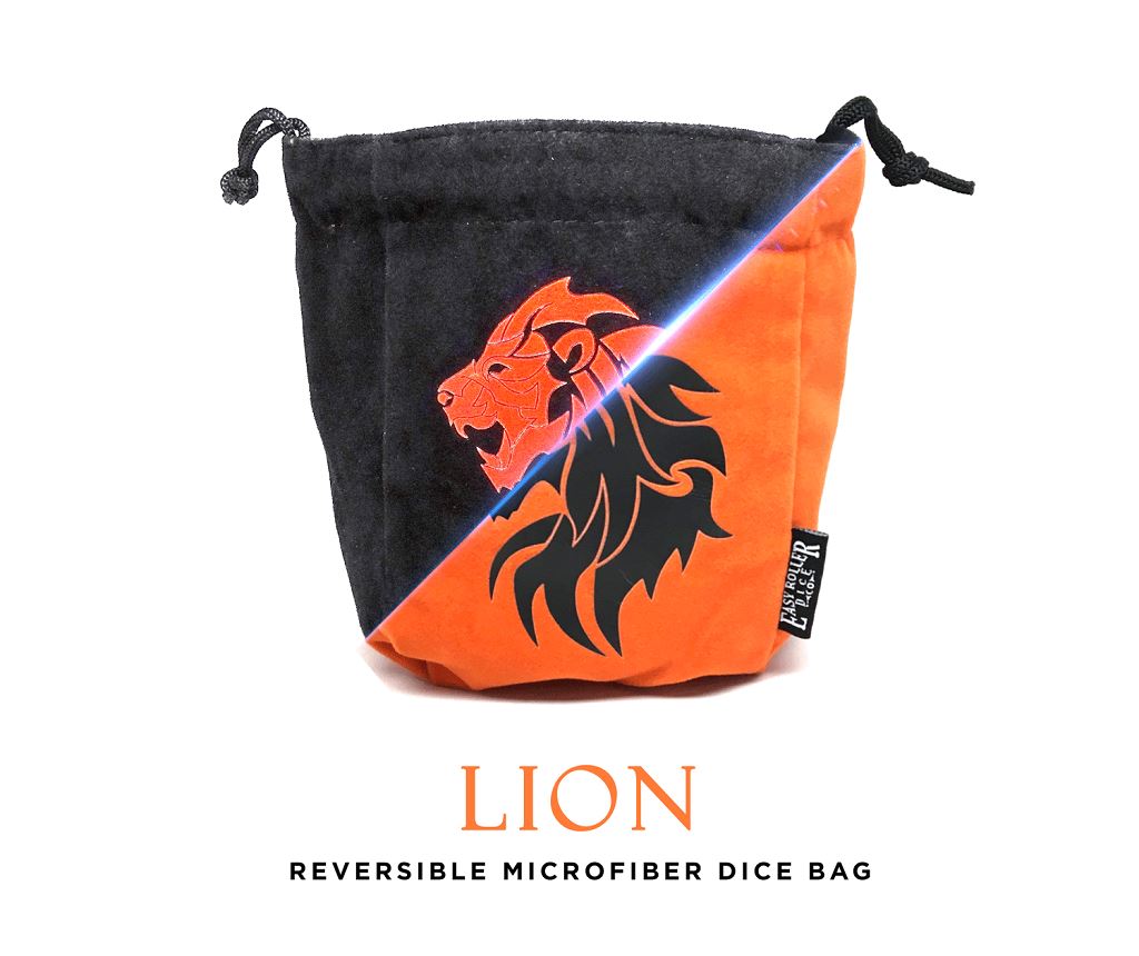 Lion Reversible Microfiber Self-Standing Large Dice Bag