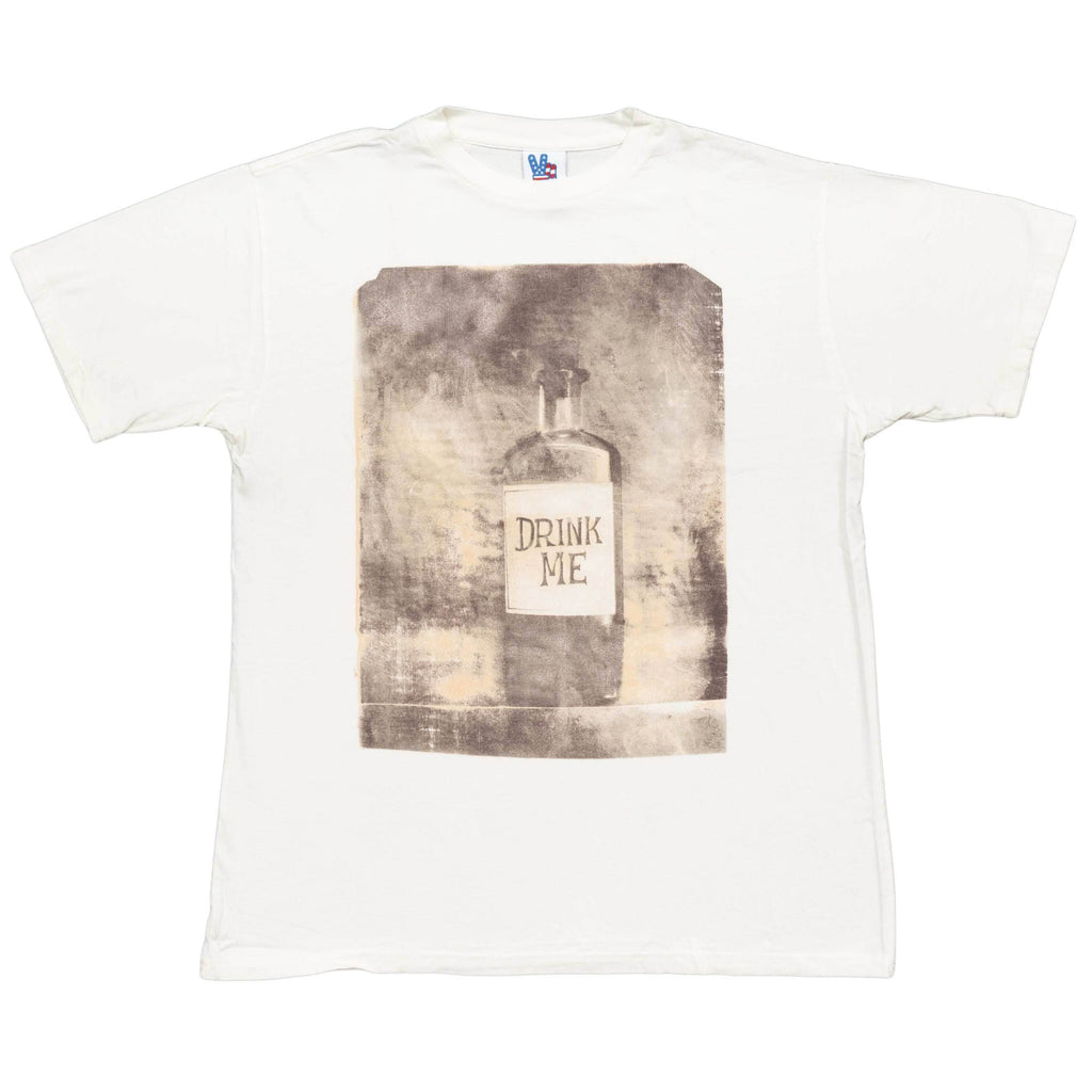 Drink Me Bottle Cream Adult T-shirt Tee - S