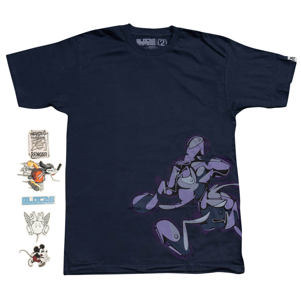 Adult Disney Art BLOC28 Artist Series 2 Mickey Mouse Street Graffiti T-Shirt - S
