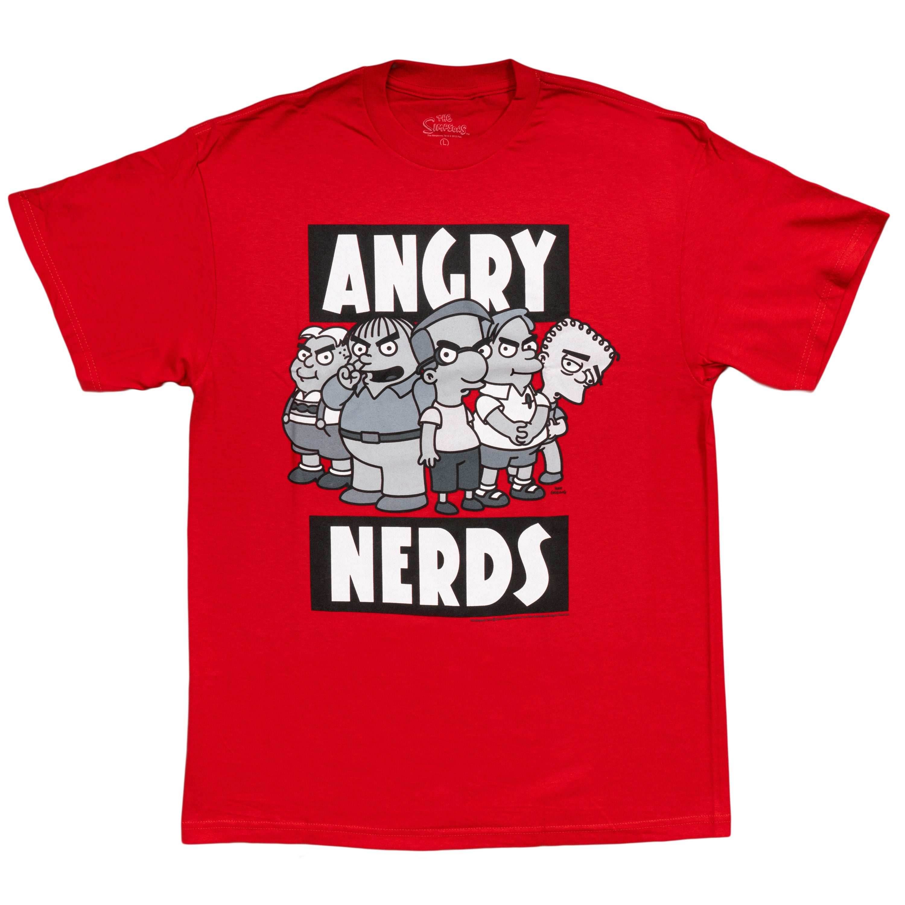 The Simpsons Angry Nerds Red T-Shirt - S