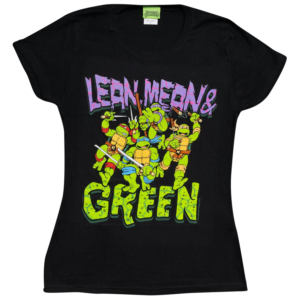Teenage Mutant Ninja Turtles Lean Mean Green Black Juniors T-Shirt - M