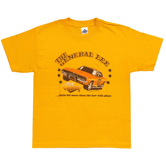 Dukes of Hazzard The General Lee little bit more than the law will allow Youth Yellow T-Shirt - YS