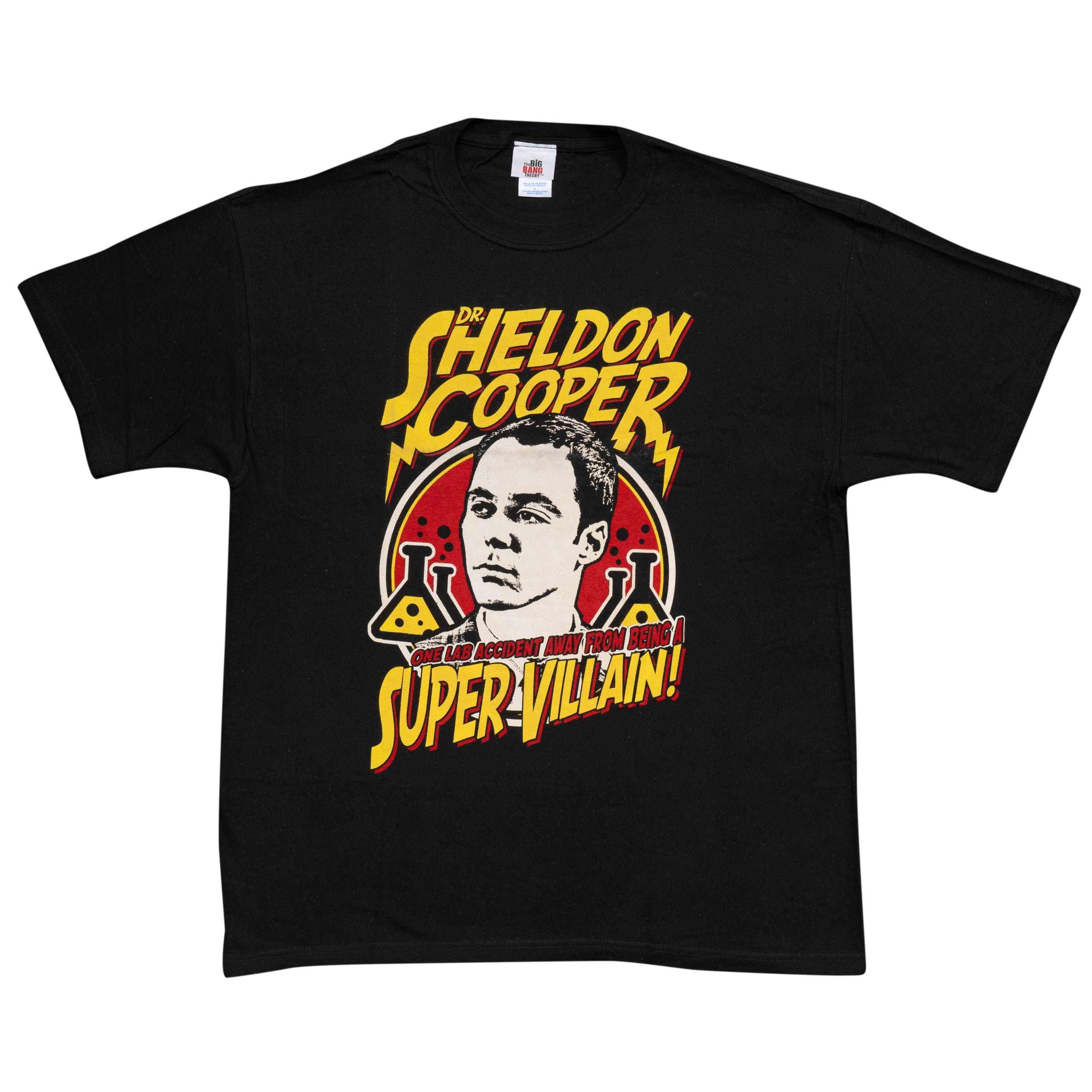 The Big Bang Theory Dr. Sheldon Cooper Super Villian Black T-Shirt - S