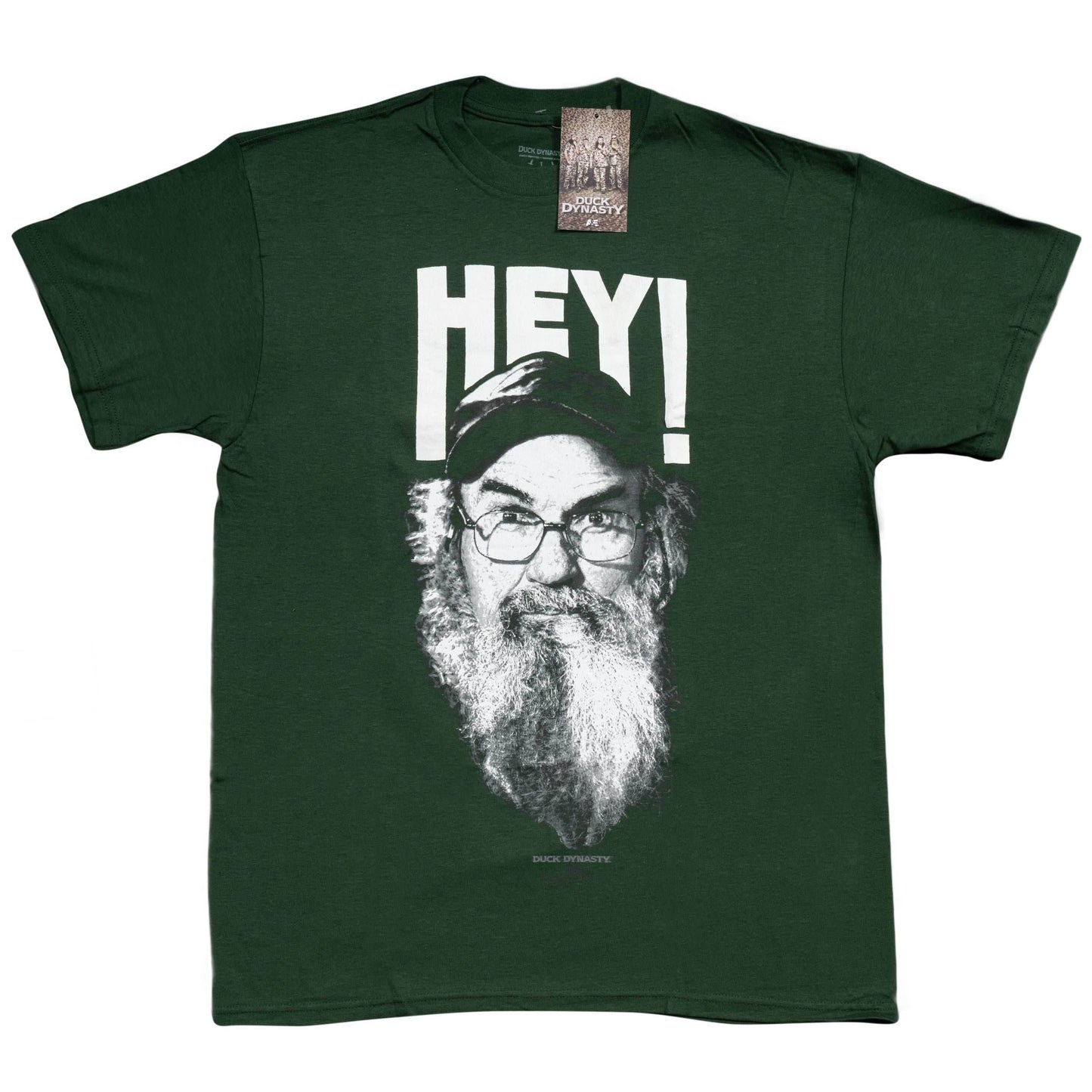 Duck Dynasty Si Robertson Commander HEY! Adult Green t-shirt tee - S