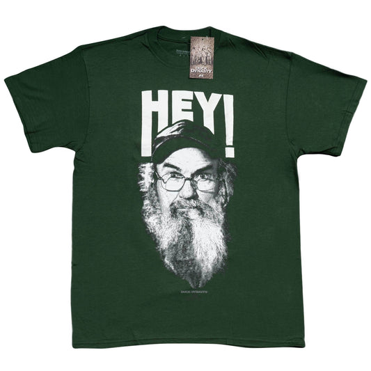 Duck Dynasty Si Robertson Commander HEY! Adult Green t-shirt tee - S