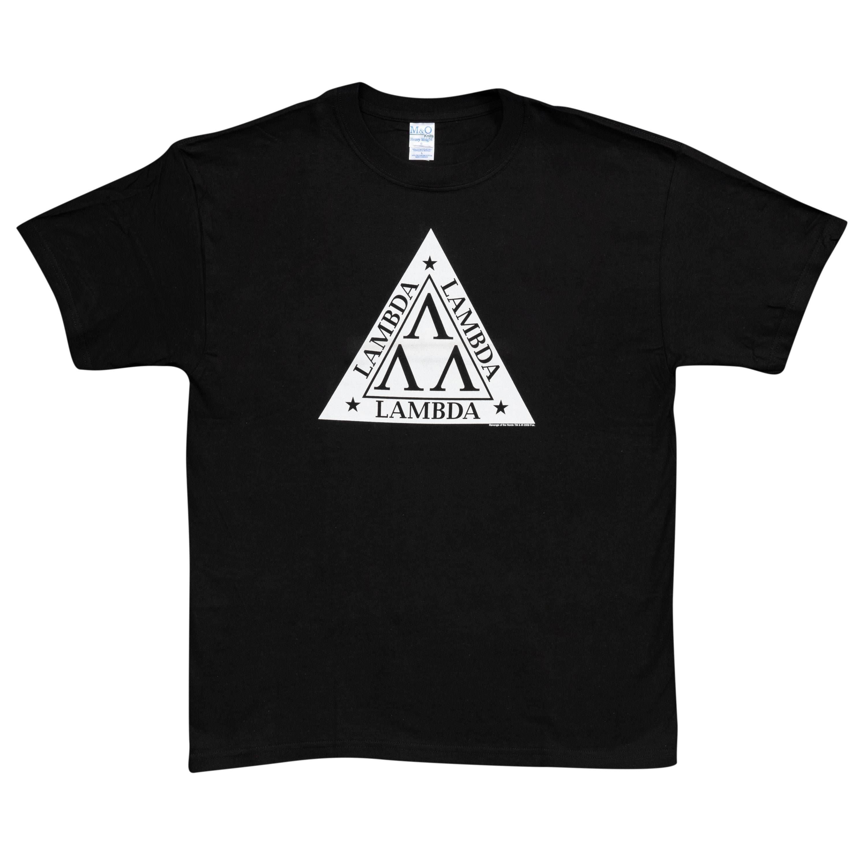 Revenge of the Nerds Lambda Lambda Lambda Adult Black T-Shirt - S